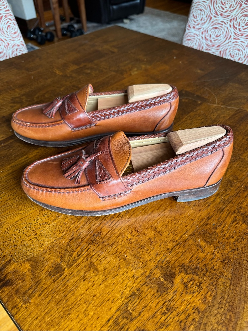 Allen Edmonds Cognac Tassel Leather Loafers